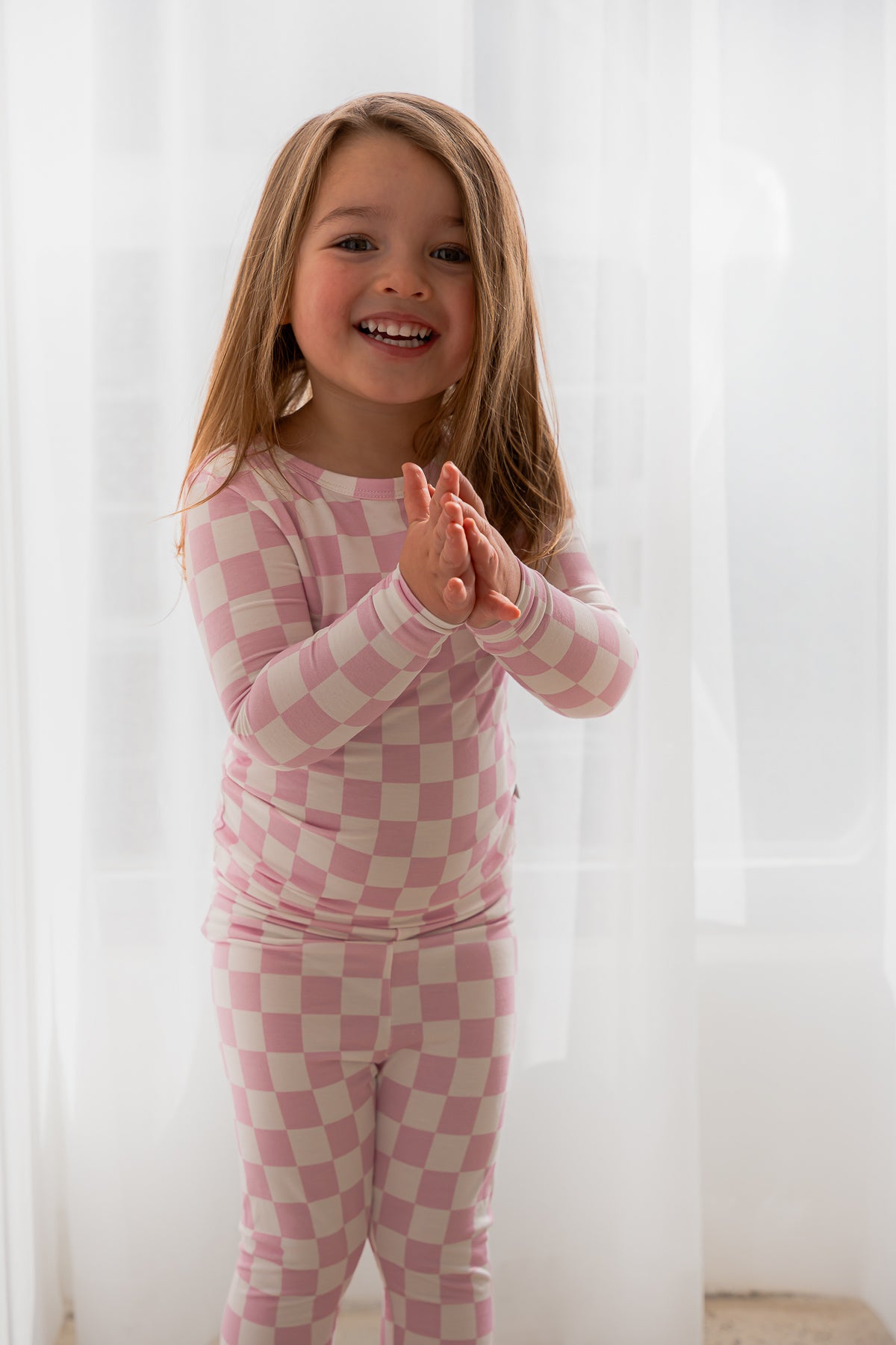 Toddler PJs - Pink Checkers