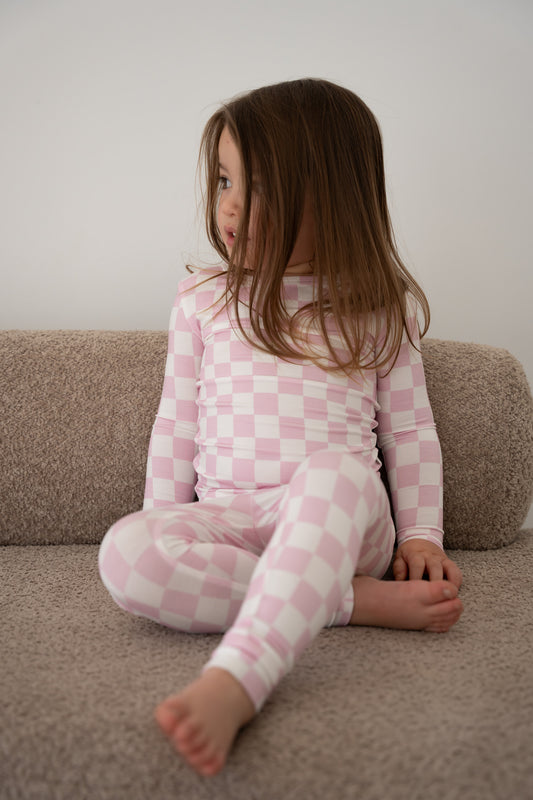 Toddler PJs - Pink Checkers